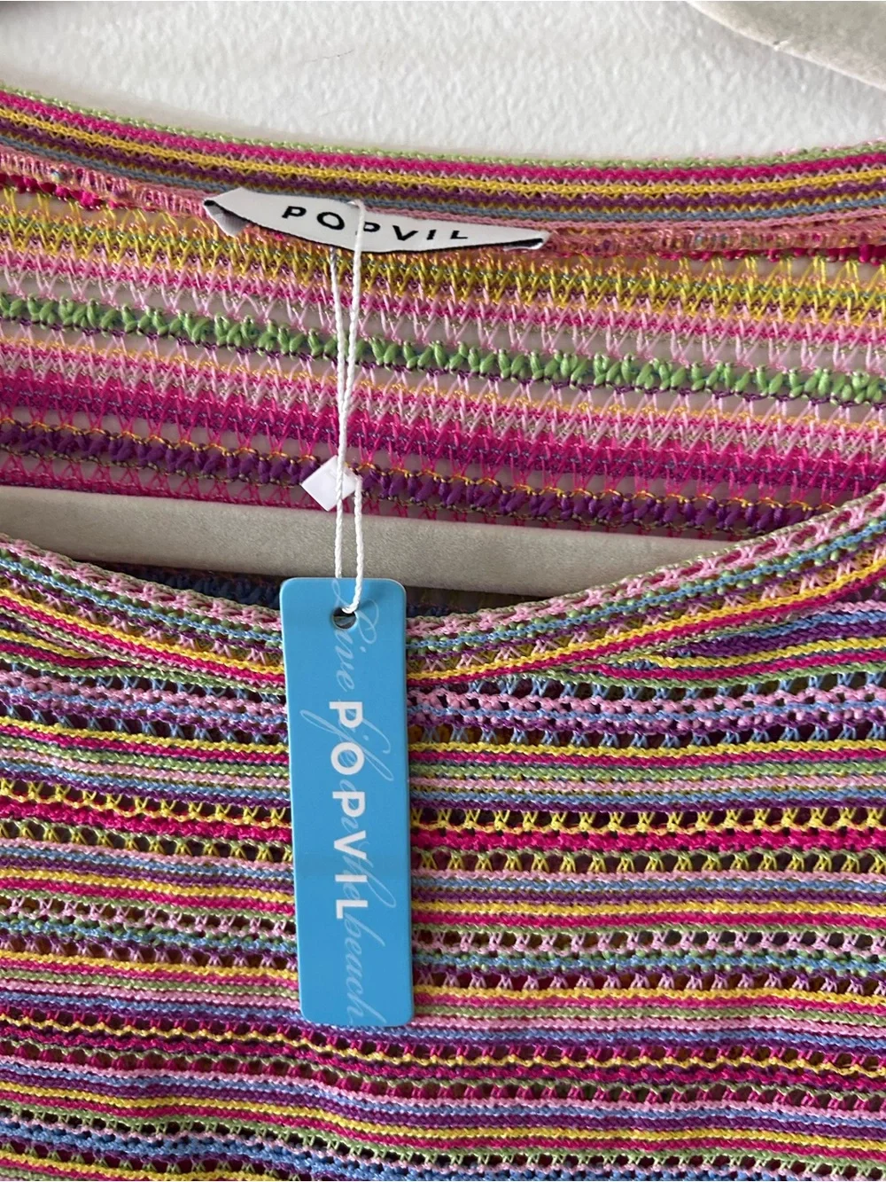 Women’s Striped Lightweight Knit Pullover Sweater - Multicolor - Picture 4 of 5